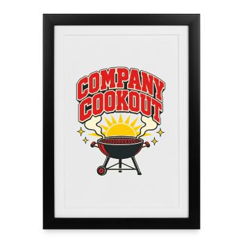 Événement d’été des employés de barbecue de l’entreprise - Affiche encadrée (27 × 37 cm) - noir - Devant