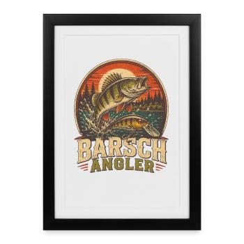 Chemise à motif pêcheur perchaud - Affiche encadrée (27 × 37 cm) - noir - Devant