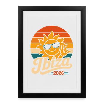 Ibiza Retro Sun 2026 - Affiche encadrée (27 × 37 cm) - noir - Devant