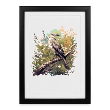 Oiseaux moqueurs Oiseaux moqueurs - Affiche encadrée (27 × 37 cm) - noir - Devant