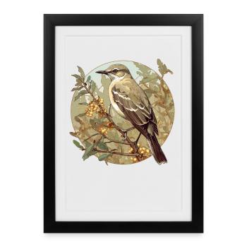 Oiseaux moqueurs Oiseaux moqueurs - Affiche encadrée (27 × 37 cm) - noir - Devant