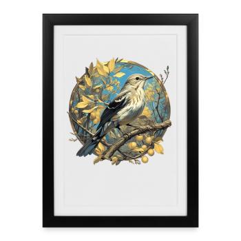Oiseaux moqueurs Oiseaux moqueurs - Affiche encadrée (27 × 37 cm) - noir - Devant