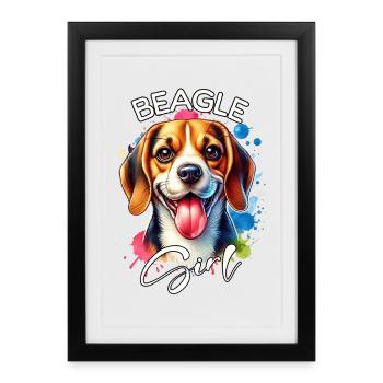 Beagle Girl Beagle - Framed poster (27 × 37 cm) - black - Front