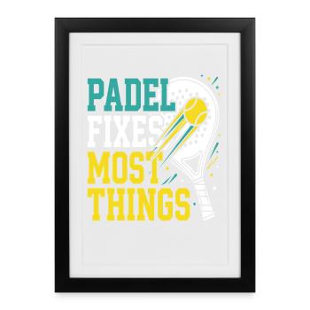Padel girl padel player padel tennis gift - Framed poster (27 × 37 cm) - black - Front