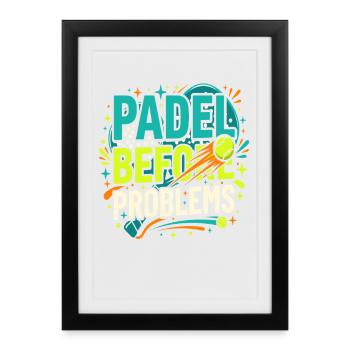 Padel girl padel player padel tennis gift - Framed poster (27 × 37 cm) - black - Front