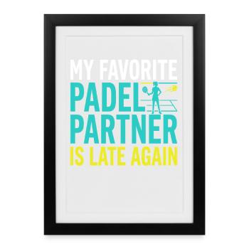 Padel girl padel player padel tennis gift - Framed poster (27 × 37 cm) - black - Front