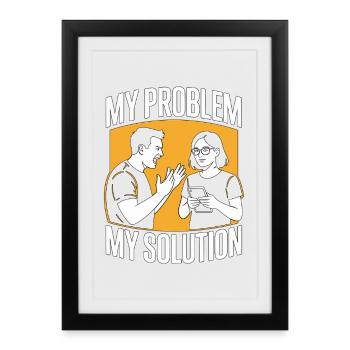 Mobile App Developer My Problem My Pictogram Mom - Framed poster (27 × 37 cm) - black - Front