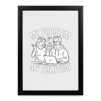 Mobile App Developer My Problem My Pictogram Dad - Framed poster (27 × 37 cm) - black - Front