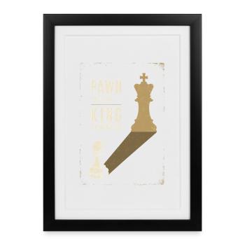 Pion aujourd’hui Roi Demain Échecs Ambition Métaphore - Affiche encadrée (27 × 37 cm) - noir - Devant