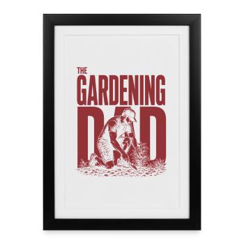 Papa Jardinage Chemise Papa Papa - Affiche encadrée (27 × 37 cm) - noir - Devant