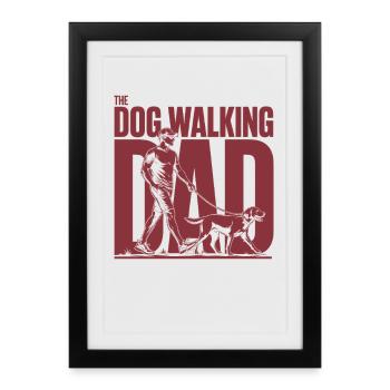 T-shirt Papa Hunde Promenant le Chien - Affiche encadrée (27 × 37 cm) - noir - Devant
