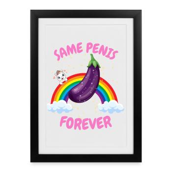 Même pénis pour toujours mariée - Affiche encadrée (27 × 37 cm) - noir - Devant