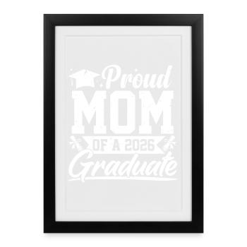 Fière maman d’un diplômé de 2026 - Affiche encadrée (27 × 37 cm) - noir - Devant