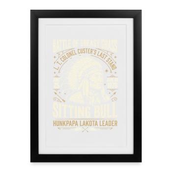 Battle of Greasy Grass – Sitting Bull - Framed poster (27 × 37 cm) - black - Front