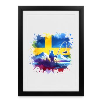 Sweden Anglers - Framed poster (27 × 37 cm) - black - Front