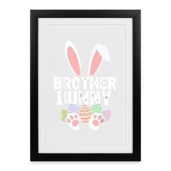 Bruder Bunny Ostereier Kollektion - Gerahmtes Poster (27 × 37 cm) - Schwarz - Vorne