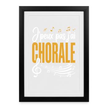 Chorale Cadeau humour personnalisé - Affiche encadrée (27 × 37 cm) - noir - Devant