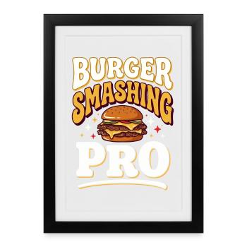 Burger Crush Professional - Affiche encadrée (27 × 37 cm) - noir - Devant