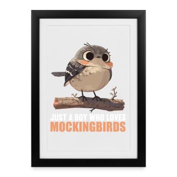 Oiseaux moqueurs Oiseaux moqueurs - Affiche encadrée (27 × 37 cm) - noir - Devant