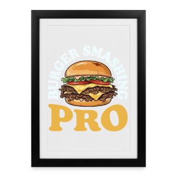 Burger Smasher Pro - Framed poster (27 × 37 cm) - black - Front