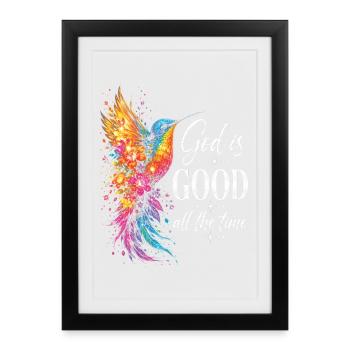 Dieu est bon tout le temps chrétien - Affiche encadrée (27 × 37 cm) - noir - Devant