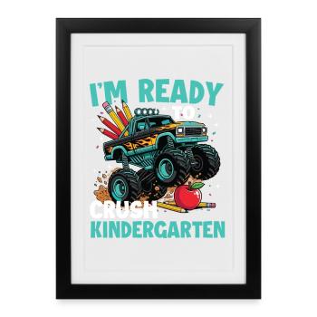Prêt à décrocher la relaisie de la maternelle et de la maternelle - Affiche encadrée (27 × 37 cm) - noir - Devant
