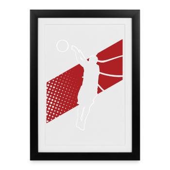 Basket-ball - Affiche encadrée (27 × 37 cm) - noir - Devant