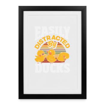 Motifs drôles de canards Citons amoureux de canards - Affiche encadrée (27 × 37 cm) - noir - Devant