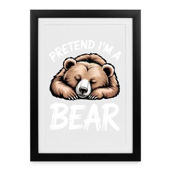 Dictons des ours Ours Ours Drôle Cadeau - Affiche encadrée (27 × 37 cm) - noir - Devant