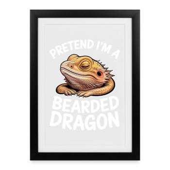 Paroles du Dragon Barbu, Drôle de Don du Dragon Barbu. - Affiche encadrée (27 × 37 cm) - noir - Devant