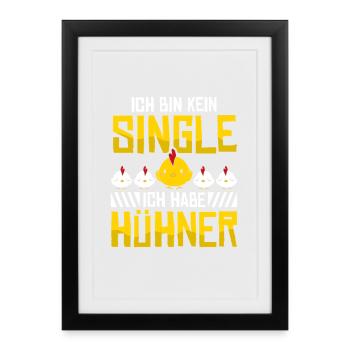 Hühnerflüsterer Huhn Hühnerhalter Hühner - Gerahmtes Poster (27 × 37 cm) - Schwarz - Vorne