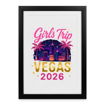 Voyage des filles Vegas 2026 - Affiche encadrée (27 × 37 cm) - noir - Devant