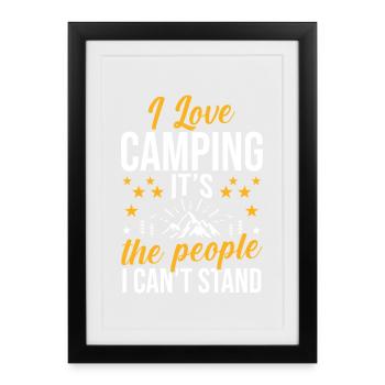 Camping Bonfire Camp Life Forest Camper - Gerahmtes Poster (27 × 37 cm) - Schwarz - Vorne