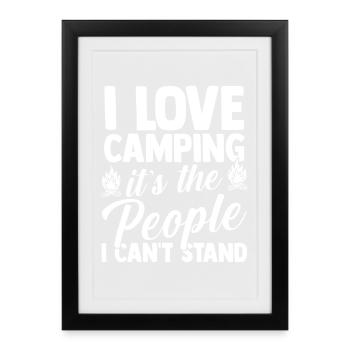 Camping Bonfire Camp Life Forest Camper - Gerahmtes Poster (27 × 37 cm) - Schwarz - Vorne