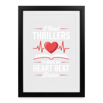 Thriller Reader Crime Books Mystery Novel - Framed poster (27 × 37 cm) - black - Front