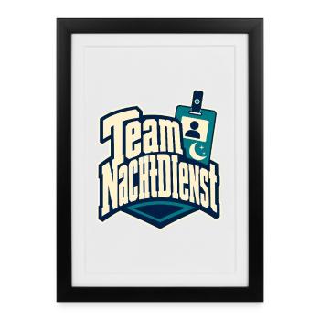 Team Nachtdienst Nurse Night Shift Humor - Framed poster (27 × 37 cm) - black - Front