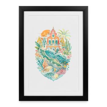 Curacao - Framed poster (27 × 37 cm) - black - Front
