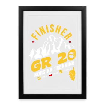 GR20 Corsica Trekking Hike T-Shirt - Affiche encadrée (27 × 37 cm) - noir - Devant