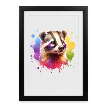 Coati Motif - Framed poster (27 × 37 cm) - black - Front