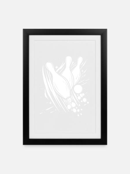 Bowling - Affiche encadrée (27 × 37 cm) - noir