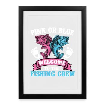 Rose ou bleu Bienvenue à l’équipe de pêche - Affiche encadrée (27 × 37 cm) - noir - Devant