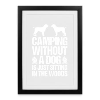 Camping Bonfire Camp Life Forest Camper - Gerahmtes Poster (27 × 37 cm) - Schwarz - Vorne