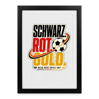 Schwarz Rot Gold Fußball 2026 - Framed poster (27 × 37 cm) - black - Front