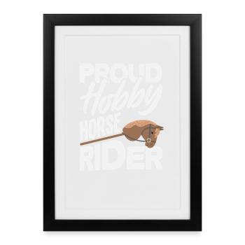 Cavalier de cheval de passe-temps Reiter - Affiche encadrée (27 × 37 cm) - noir - Devant