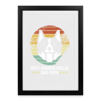Border Collie - Affiche encadrée (27 × 37 cm) - noir - Devant
