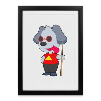 Queue de billard pour chiens - Affiche encadrée (27 × 37 cm) - noir - Devant