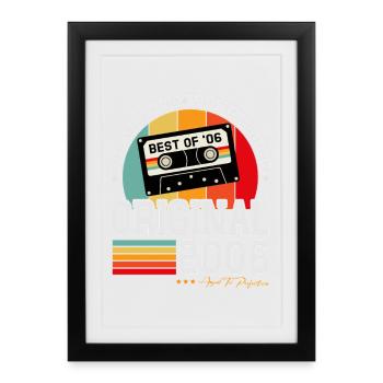 Original 2006 Vintage Rétro Cadeau d’anniversaire - Affiche encadrée (27 × 37 cm) - noir - Devant