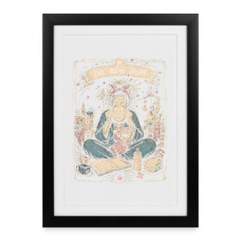 Nouvelle Maman Thé Chaos Art Vintage Fatigué - Affiche encadrée (27 × 37 cm) - noir - Devant