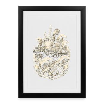 Tugboats Tugboats - Framed poster (27 × 37 cm) - black - Front