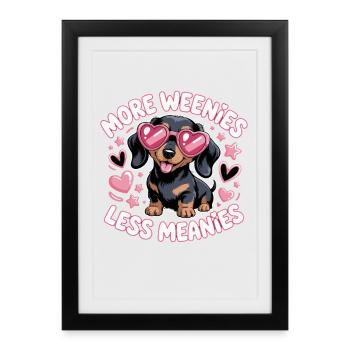 Plus de saucisses moins méchants Teckel dit pour - Affiche encadrée (27 × 37 cm) - noir - Devant